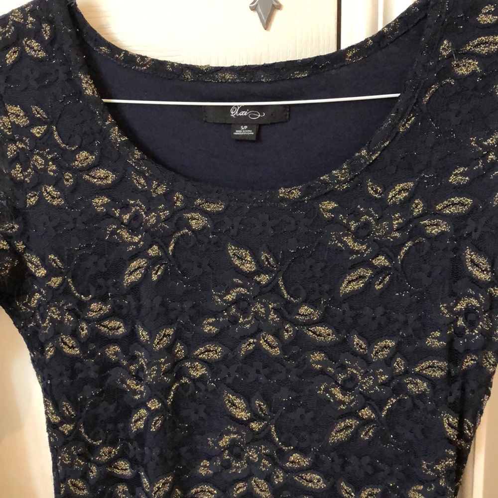 Forever 21 Blue Gold Lace Dress - Picture 3 of 8